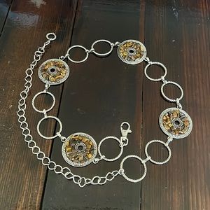 Beautiful Concho Belly Belt with brown stones
